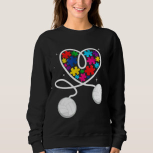 Retro Autism Granny American Flag Liebe Autismus A Sweatshirt