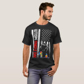 Retro Autism Single Vater Bear American Flag Aware T-Shirt (Vorne ganz)