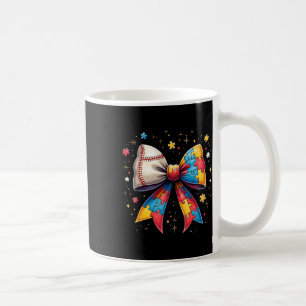Retro-Autismus-Baseball-Schleife-Puzzleteil-Bewuss Kaffeetasse