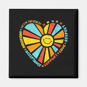 Retro-Autismus-Bewusstsein-Shirts Männer Frauen Ki Magnet
