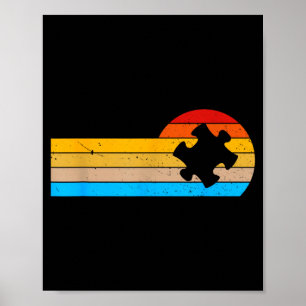 Retro-Autismus-Puzzle-Mama-Papa-Autismus-Bewusstse Poster