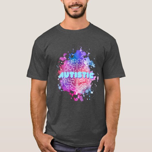 Retro Autistic Paint Spritzer Brain Shirt (Vorderseite)
