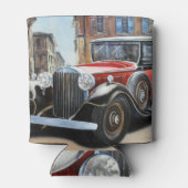 Retro Auto Altstadt Malerei Dosenkühler (Rückseite)
