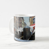 Retro Auto Altstadt Malerei Kaffeetasse (Vorderseite Links)