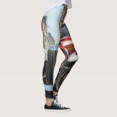 Retro Auto Altstadt Malerei Leggings (Rechts)