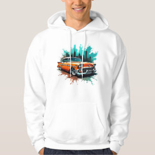 Retro-Auto im City-Splash-Graffiti-Stil Hoodie