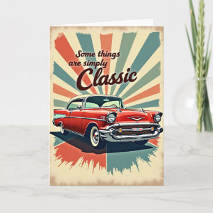 Retro-Auto-Kunst-Geburtstagskarte Karte