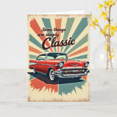 Retro-Auto-Kunst-Geburtstagskarte Karte (Gelbe Blume)
