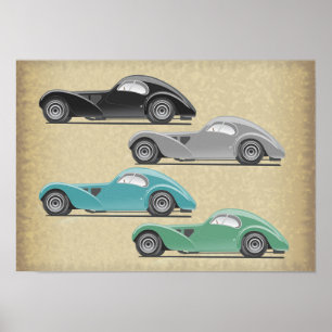 Retro-Auto-Kunstwerke Poster