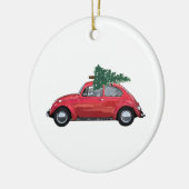 Retro Auto mit Tree Art Collection Keramik Ornament (Links)