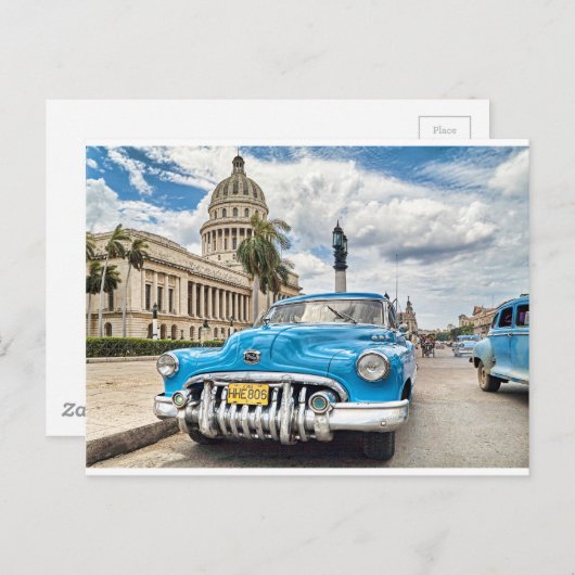 Retro-Auto Postkarte (Vorne/Hinten)