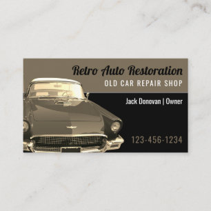 Retro-Auto-Restauration Reparaturwerkstatt Visitenkarte