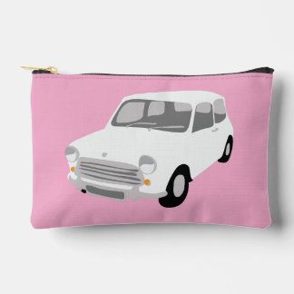 Retro-Auto Rosa und Weiß Zubehörtasche