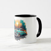 Retro-Auto-Skyline-Vibes-Kaffeetasse Tasse (VorderseiteRechts)