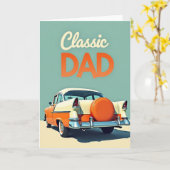 Retro Auto Väter Tag Karte (Gelbe Blume)