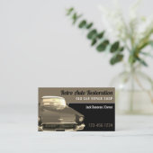 Retro-Auto-Wiederherstellung | Reparaturwerkstatt Visitenkarte (Stehend Vorderseite)