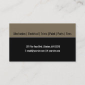 Retro-Auto-Wiederherstellung | Reparaturwerkstatt Visitenkarte (Rückseite)