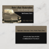 Retro-Auto-Wiederherstellung | Reparaturwerkstatt Visitenkarte (Vorne/Hinten)