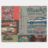 Retro-Autodesign Fleecedecke (Vorderseite (Horizontal))