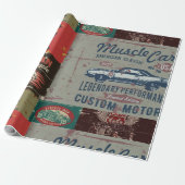 Retro-Autodesign Geschenkpapier (Ungerollt)