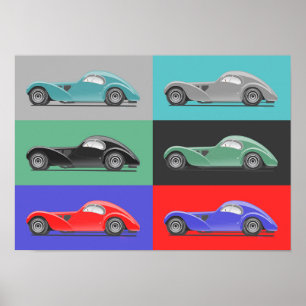 Retro-Autokunst Poster