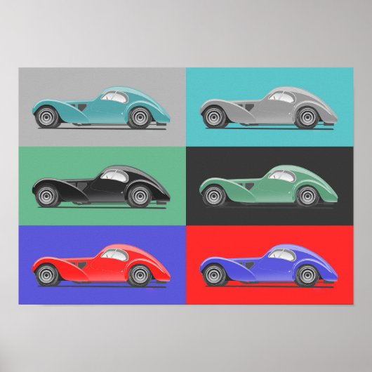 Retro-Autokunst Poster (Vorne)