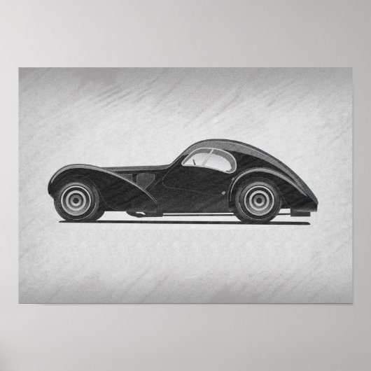 Retro-Autokunst Poster (Vorne)
