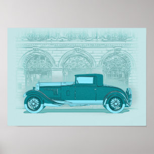 Retro-Autokunst  Poster