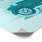 Retro-Autokunst  Poster (Ecke)