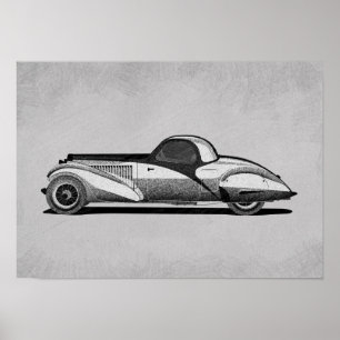 Retro-Autokunst Poster