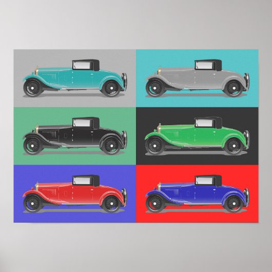 Retro-Autokunst Poster (Vorne)