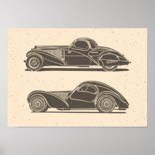 Retro-Autokunst Poster