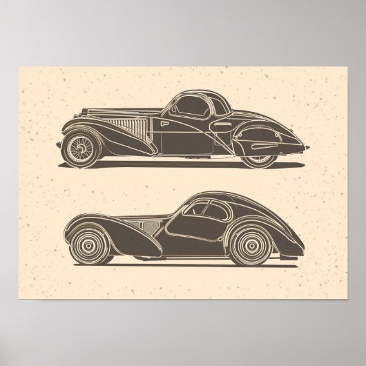 Retro-Autokunst Poster (Vorne)