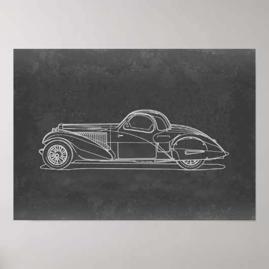 Retro-Autokunst Poster (Vorne)