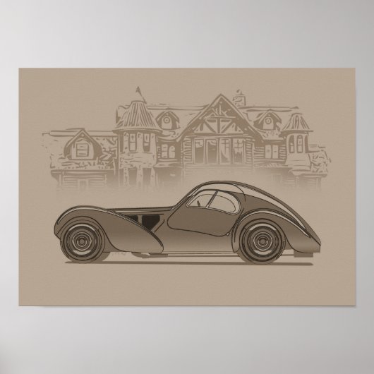 Retro-Autokunst Poster (Vorne)