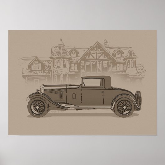 Retro-Autokunst Poster (Vorne)