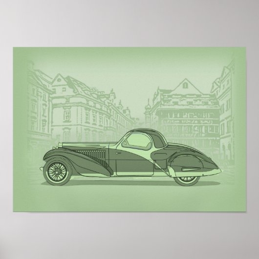 Retro-Autokunst Poster (Vorne)