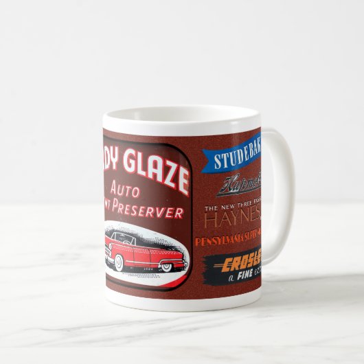 RETRO AUTOMOBILE WERBUNG KAFFETHEMA KAFFEETASSE (VorderseiteRechts)