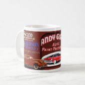 RETRO AUTOMOBILE WERBUNG KAFFETHEMA KAFFEETASSE (Vorderseite Links)