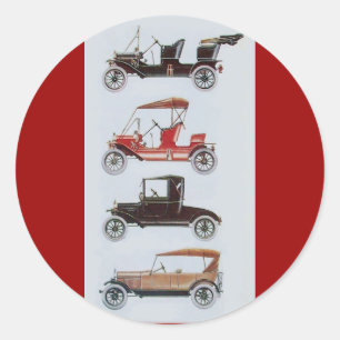 RETRO-AUTOS 2- Auto-Reparatur Automobil Runder Aufkleber