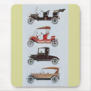 RETRO-AUTOS 2 , AUTO RESTAURATION grau gelb rot Mousepad