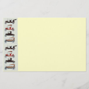RETRO-AUTOS 2, AUTORESTAUERUNG grau rot creme Briefpapier