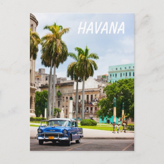 Retro-Autos auf der Straße von Havanna Postkarte (Vorderseite)