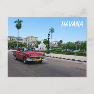 Retro-Autos auf der Straße von Havanna Postkarte