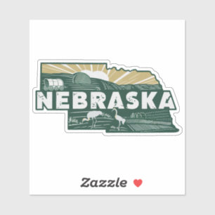 Retro-Autoschild Nebraska Aufkleber