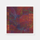 Retro Autumn Foliage Burgundy Blätter Metallic Serviette (Vorderseite)