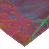 Retro Autumn Foliage Burgundy Blätter Metallic Tischdecke (Schrägansicht)