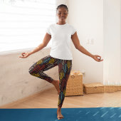 Retro Autumn Leaves Capri Leggings