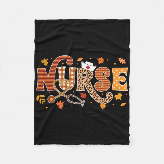 Retro Autumn Pumpkin Fall Nurlife Erntedank Fleecedecke (Vorderseite)