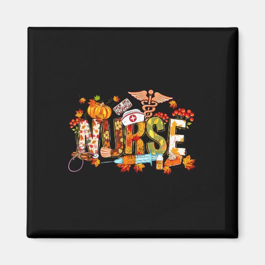 Retro Autumn Pumpkin Fall Nurlife Erntedank Magnet (Vorne)